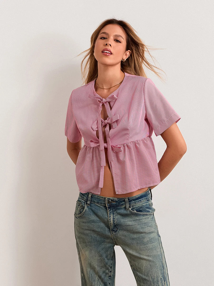 Floral Tie Blouse